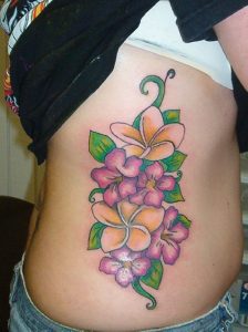 Rib Cage Tattoos Flowers