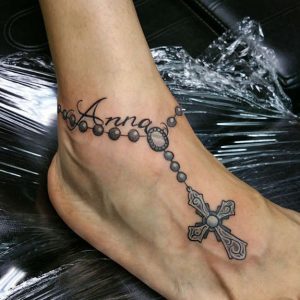 Rosary Ankle Tattoos