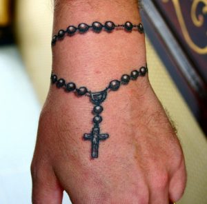 Rosary Tattoo on Hand