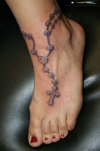 Rosary Tattoos on Foot