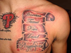 Scroll Chest Tattoos