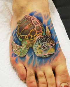 Sea Turtle Foot Tattoos