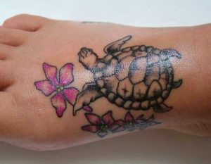 Sea Turtle Tattoos on Foot