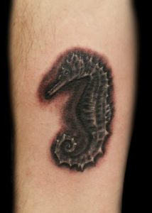 Seahorse Tattoo Black
