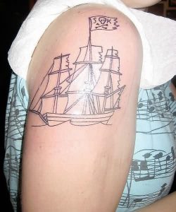 Simple Ship Tattoo