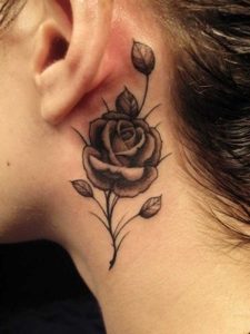 Small Black Rose Tattoo