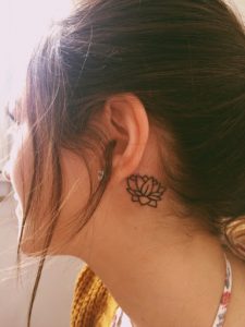 Small Flower Tattoos Behind Ear