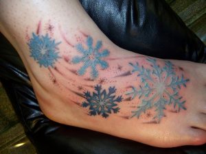 Snowflake Foot Tattoo