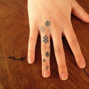 Snowflake Tattoo Finger