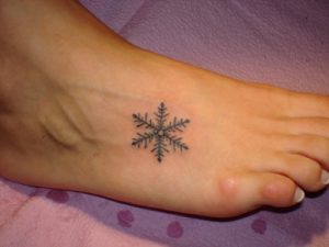 Snowflake Tattoo on Foot