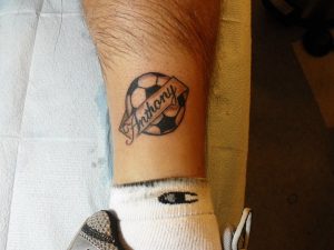 Soccer Tattoos on Leg