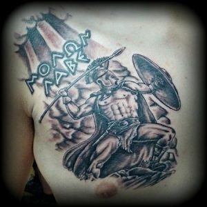 Spartan Chest Tattoo