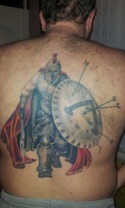 Spartan Tattoo on Back