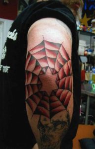 Spider Web Tattoo on Elbow