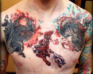 Spiderman Chest Tattoo