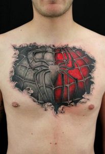 Spiderman Tattoo on Chest