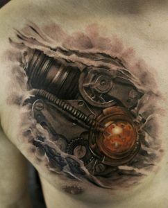 Steampunk Chest Tattoo
