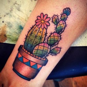 Traditional Cactus Tattoo