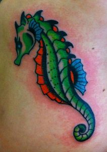 Traditional Seahorse Tattoo