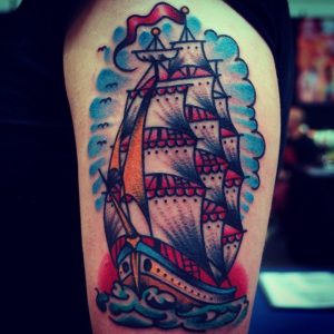 Traditional Ship Tattoo