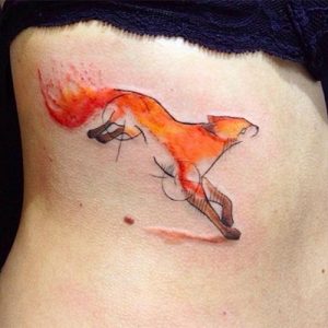 Watercolor Fox Tattoo