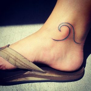 Wave Tattoo Ankle