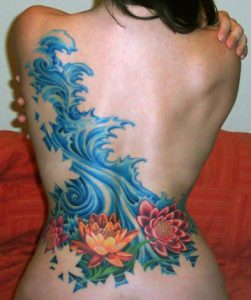 Wave Tattoo Back