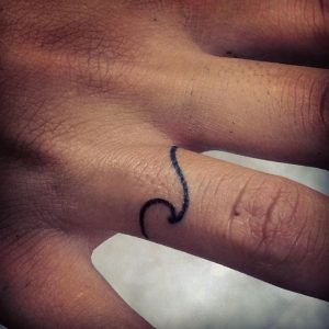 Wave Tattoo on Finger