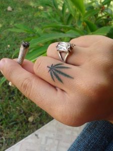 Weed Tattoos on Hand