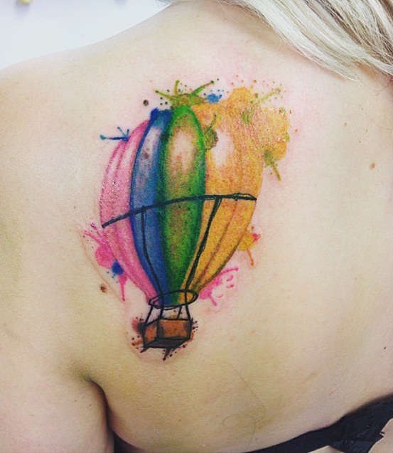 Hot Air Balloon Tattoo Back.