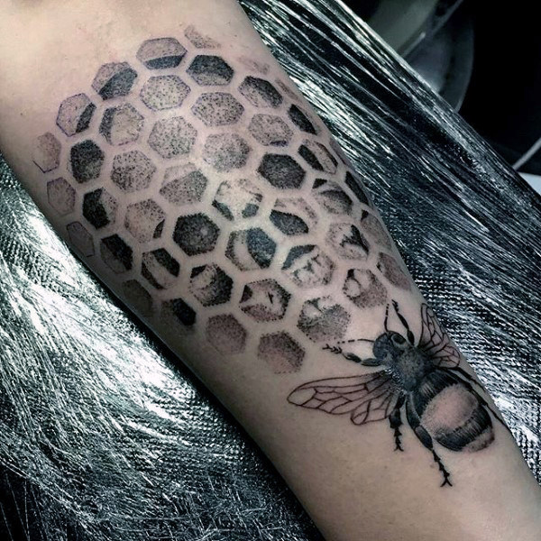 beehive pattern tattoo