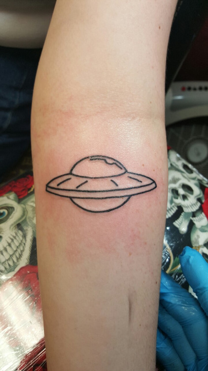 Small UFO tattoo on the arm  Tattoogridnet