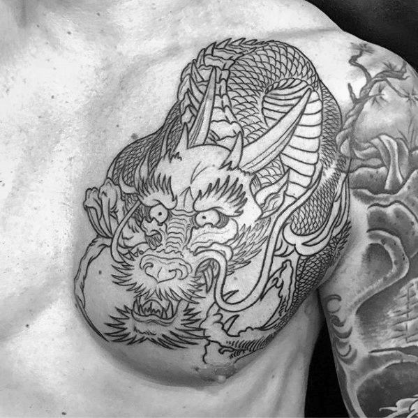 Dragon Tattoo on Chest Designs, Ideas and Meaning - Tattoos For You