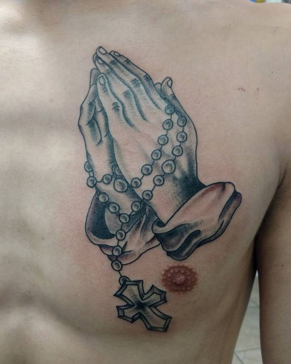 Praying Hands Chest Tattoo Designs Ideas And Meaning Tattoos For You