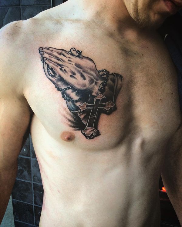 Praying Hands Chest Tattoo Designs Ideas And Meaning Tattoos For You