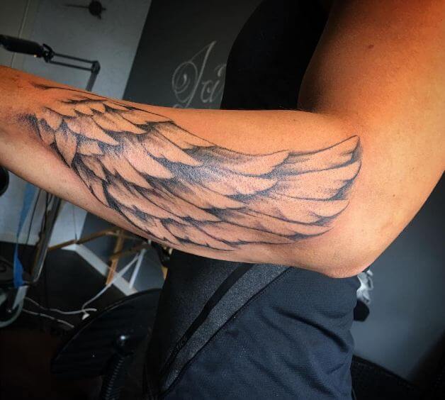 Forearm Wing Tattoo Designs, Ideas and Meaning - Angel Wing Forearm Tattoo