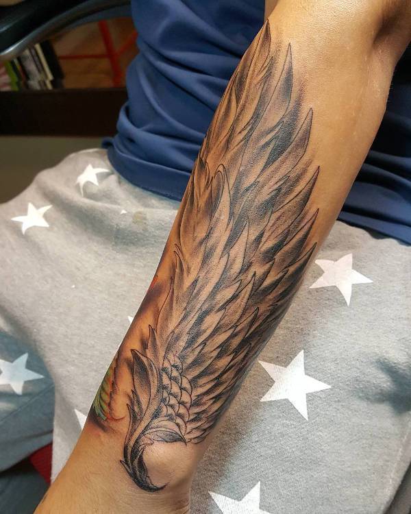 Forearm Wing Tattoo Designs, Ideas and Meaning - Forearm Wing Tattoo Photos