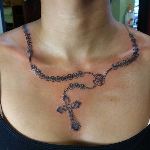 Rosary Chest Tattoo Designs Ideas and Meaning | Tattoos ...