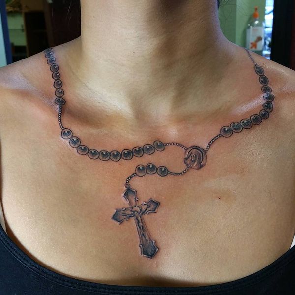 Rosary Tattoo Chest