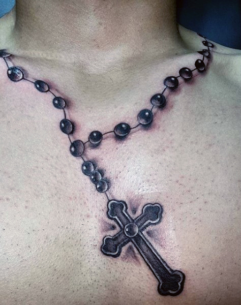 Rosary Chest Tattoo Designs Ideas and Meaning | Tattoos ...