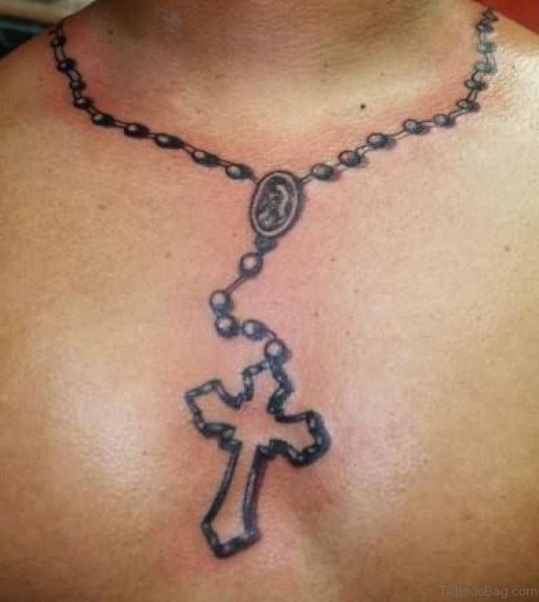 Rosary Chest Tattoo Designs Ideas And Meaning Tattoos For You