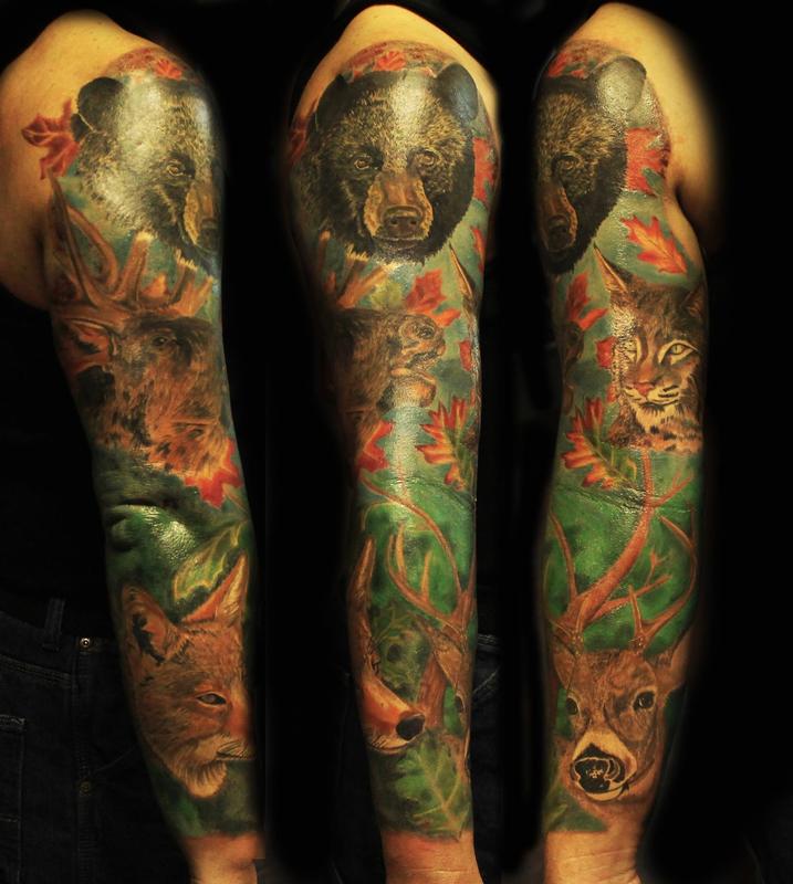 Wildlife Tattoo Sleeve Designs Ideas And Meaning Tattoos For You