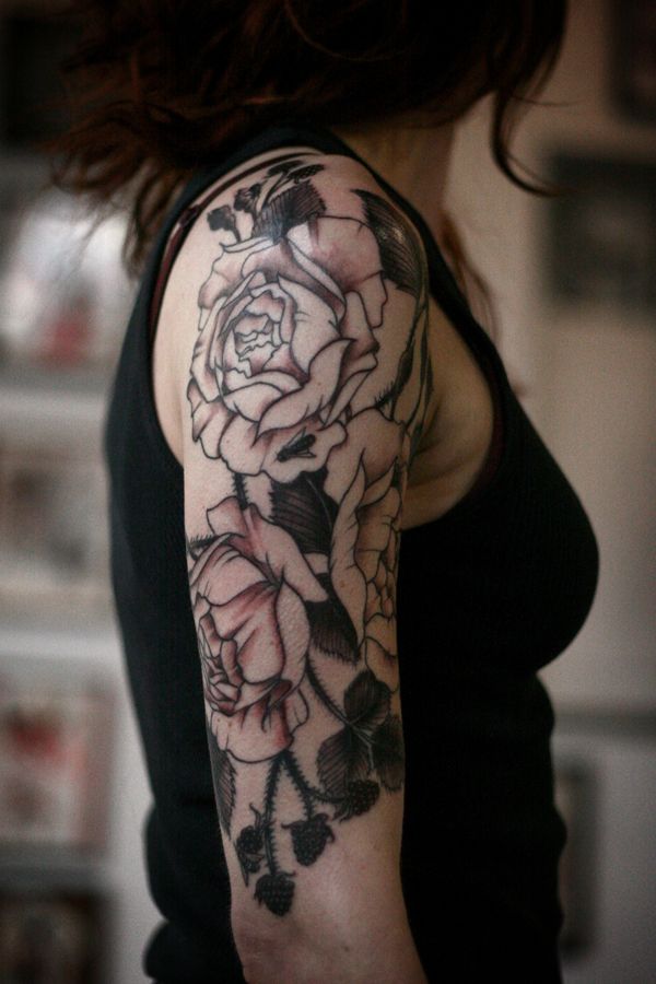 Half Sleeve Tattoo Underarm Girl