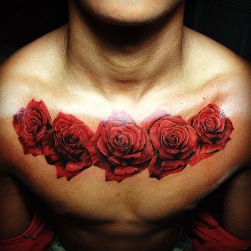 Rose Chest Tattoo Designs Ideas And Meaning Tattoos For You