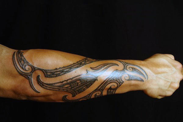 1. Tribal Back Forearm Tattoos - wide 6