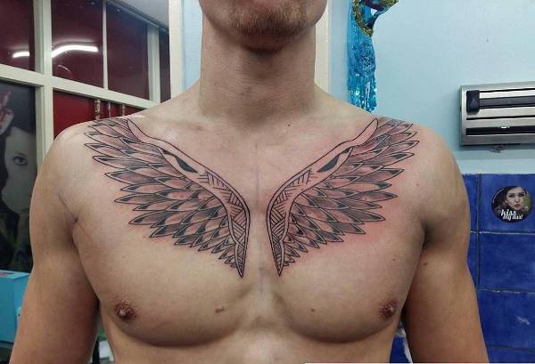Wing Tattoo Chest.