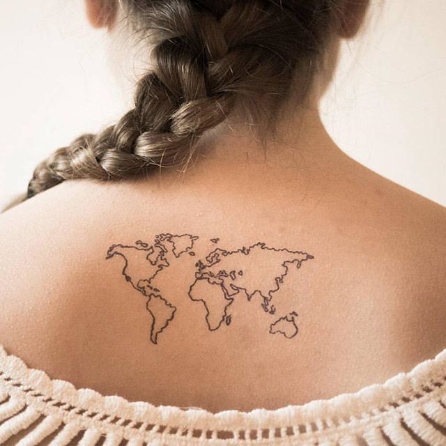 World Map Tattoo  Tattoo for a week