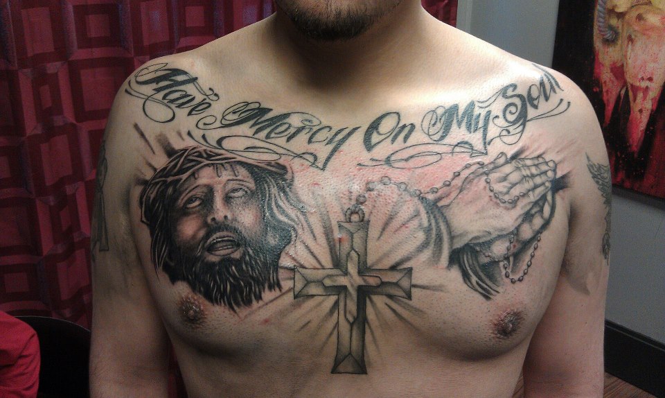 6. Realistic Jesus Chest Tattoo - wide 3
