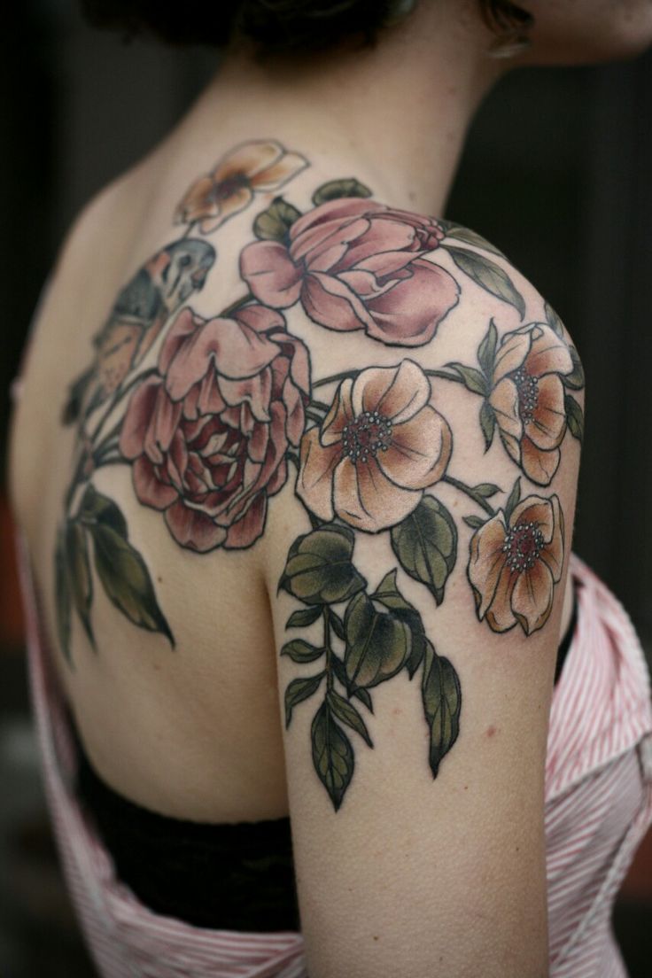 Shoulder Flower Tattoos Designs, Ideas and Meaning - Tattoos For You