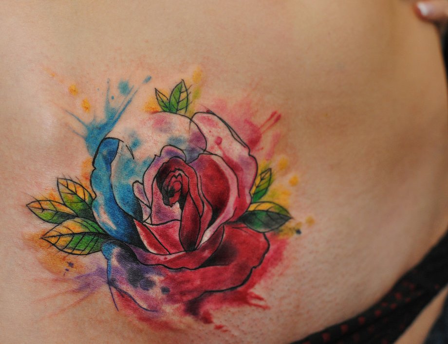 Watercolor Rose Arm Tattoo - wide 6
